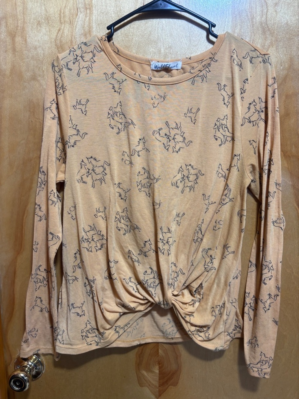 Yellow Knot-Front Long Sleeve Top